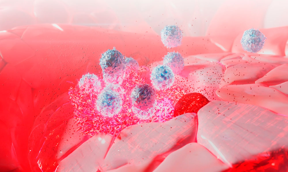 imagen de células cancerigenas en 3d