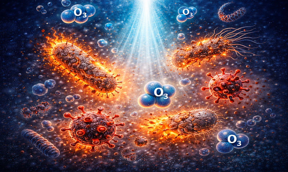 Ilustración de bacterias y virus