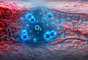 ilustración 3d el poder bactericida del ozono