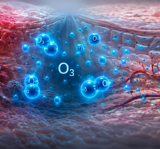 ilustración 3d el poder bactericida del ozono