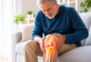 adulto mayor con dolor de rodilla
