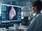 doctora revisando mama con cancer