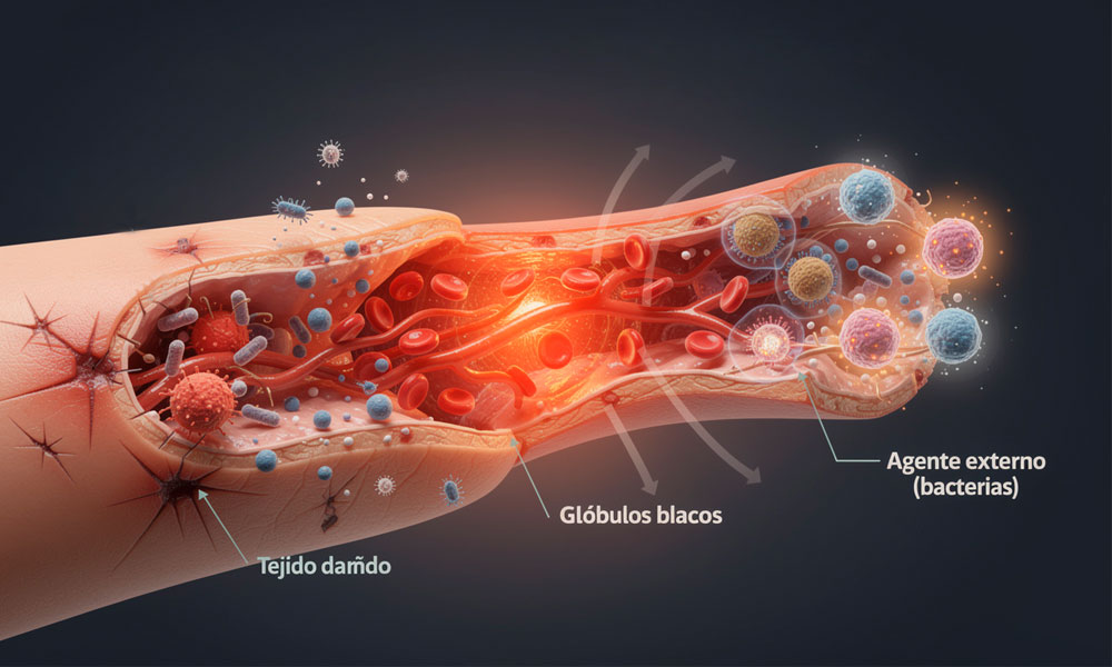 imagen 3d ejemplificando em proceso inflamatorio