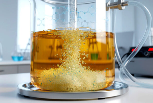 imagen 3d de ozonización del aceite