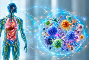imagen 3d del cuerpo humano y el sistema inmune