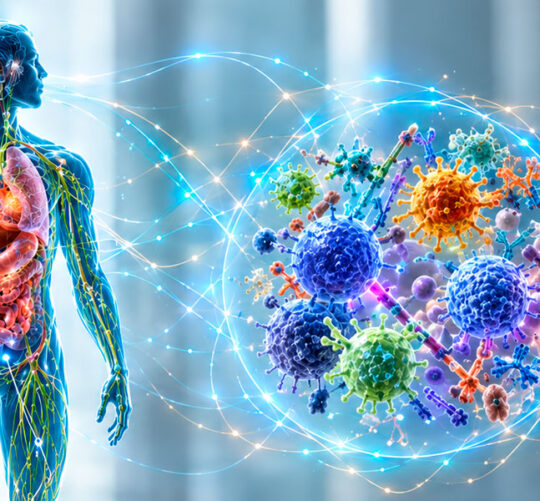 imagen 3d del cuerpo humano y el sistema inmune